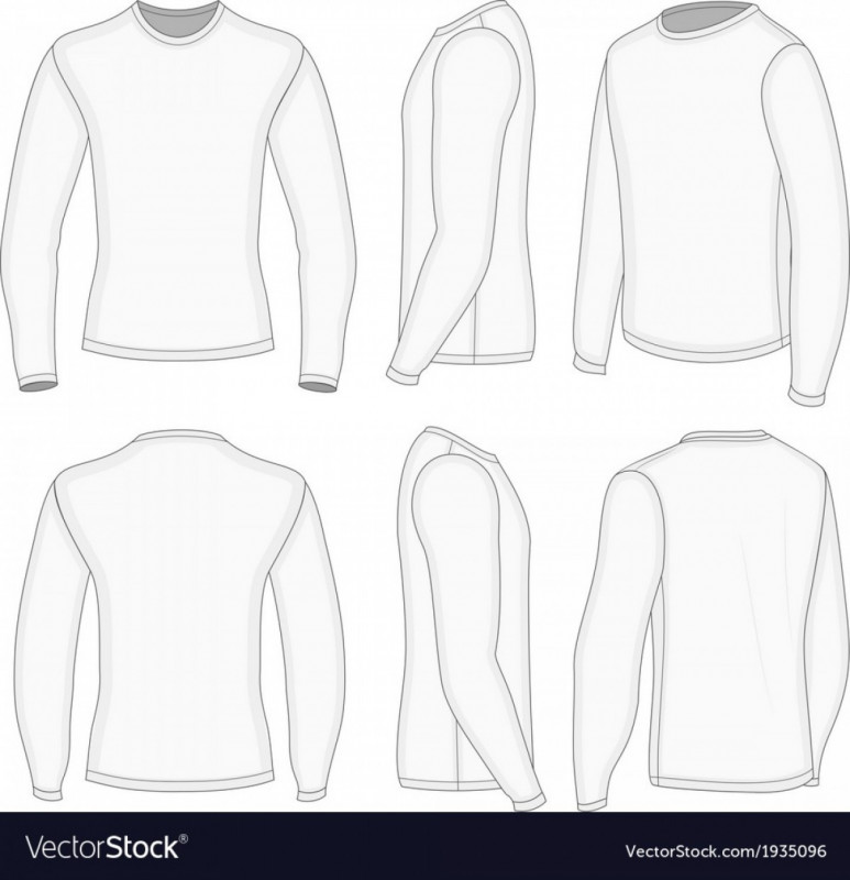 Printable Blank Tshirt Template New Long Sleeve Shirt Vector Sarahgardan
