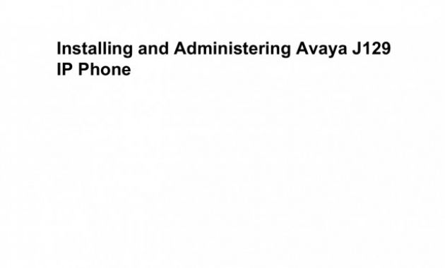 Avaya Phone Label Template Awesome Installing and Administering Avaya J129 Ip Phone Manualzz Com