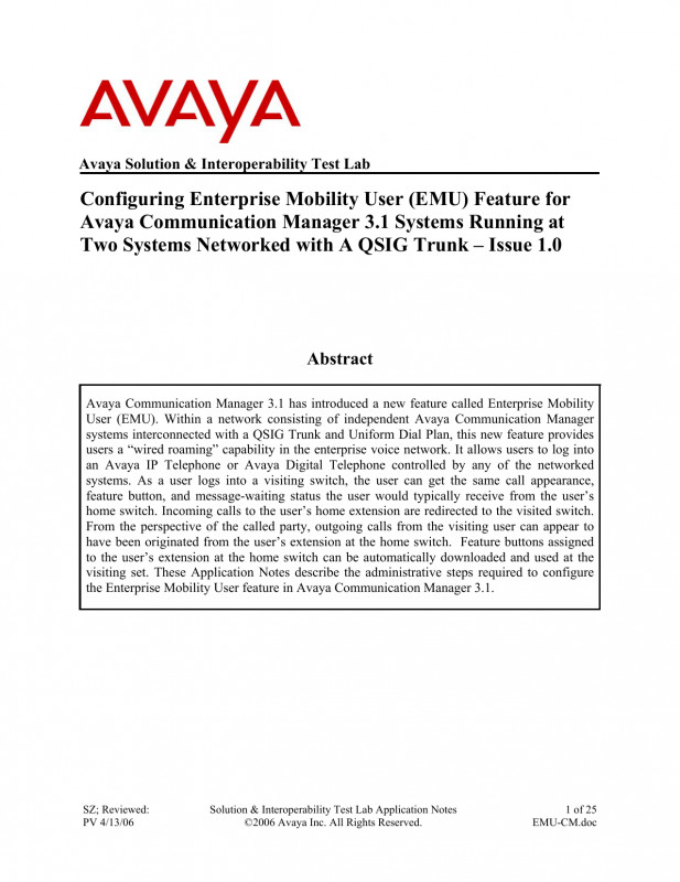 Avaya Phone Label Template New Application Notes Manualzz Com