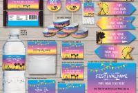Baby Shower Label Template for Favors New Coachella Party Printables Decorations Invitations Bright Colors