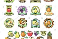 Food Product Labels Template Awesome Fruit Badge Templates Labels Sample Text Stock Vector