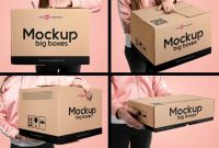 Moving Box Label Template New 15 Big Boxes Mockup Set Easilyphotoshoppsddesign Color