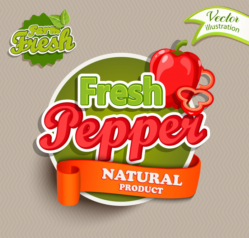Product Label Design Templates Free Unique organic Food Label Fresh Pepper Logo Download Free