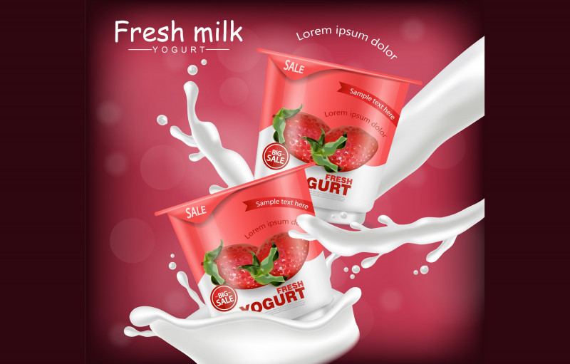 Product Label Design Templates Free Unique Strawberry Yogurt Mockup
