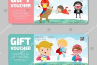 Superhero Water Bottle Labels Template Awesome Gift Voucher Template Colorful Pattern Bright Stock Vector