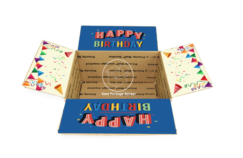 Usps Shipping Label Template Download Unique Birthday Care Package Flaps Deployment Survival Kit Shipping Box Stickers Gift Box College Student Missionary Gift for Men Surprise