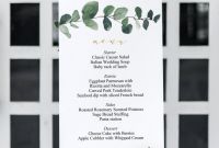 Blank Dinner Menu Template New Greenery Wedding Menu Board Sign Printable Template Editable