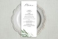 Free Printable Menu Templates for Wedding Awesome Wedding Menu Template Dinner Word Etsy Design Templates Free