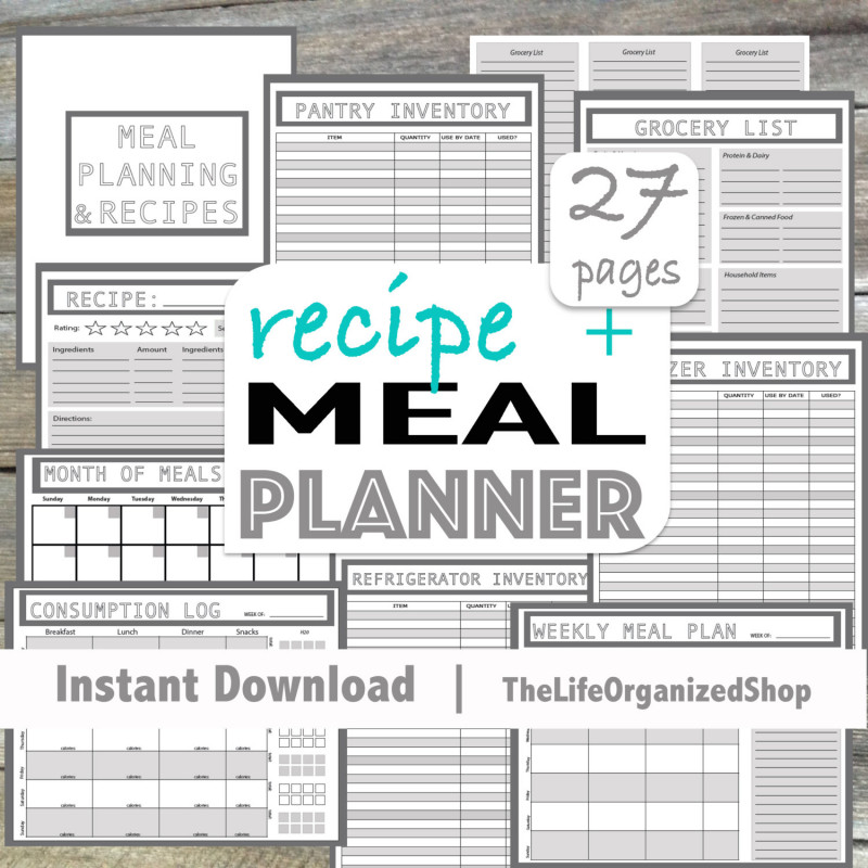 Menu Planner with Grocery List Template Unique Meal Planner Meal Planning Printable Recipe Planner Menu Planner From the Minimalist Collection