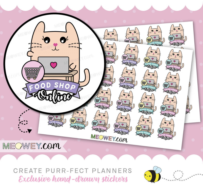 Menu Planner with Grocery List Template Unique Online Food Shop Stickers Shopping Cart Kawaii Cute Planner Trolley Shopping Meowey Store Kawaii Weekly List Groceries Plans Posted to You