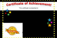 Certificate Of Achievement Template For Young Learners