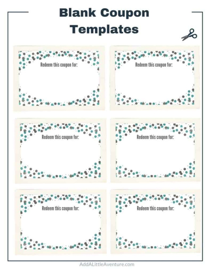 Blank Coupon Templates - Free Printables - Add A Little Adventure