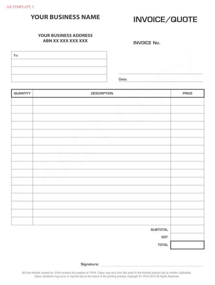 Blank Invoice Template - Fill Online, Printable, Fillable, Blank