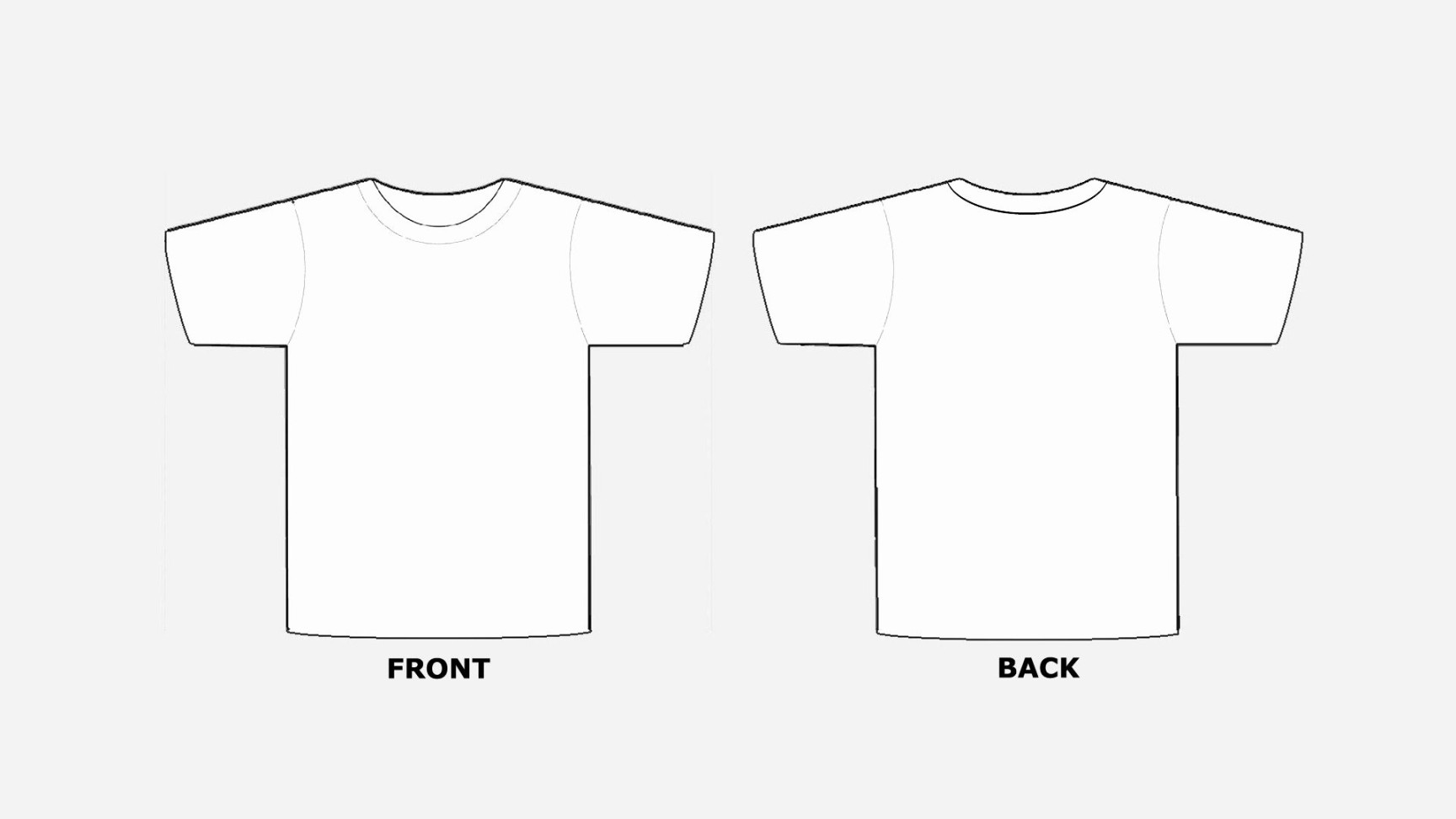 Blank t shirt sale template front and back