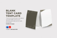 Blank Tent Card Template For Professional Use