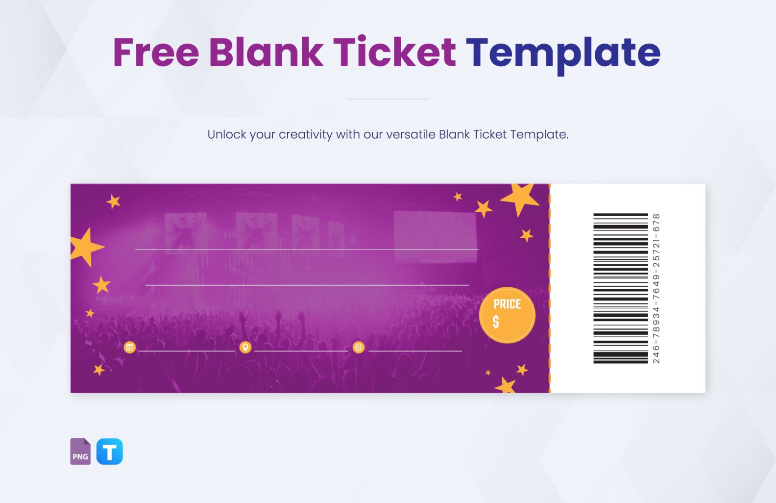 Blank Ticket Template in PNG - Download  Template