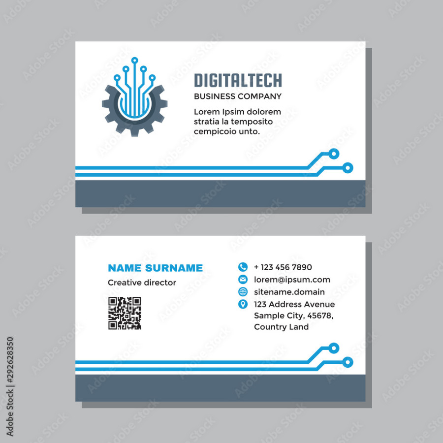 Business visit card template with logo - concept design