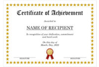 Certificate Of Achievement Template – Microsoft Word