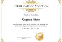 Blank Adoption Certificate Template