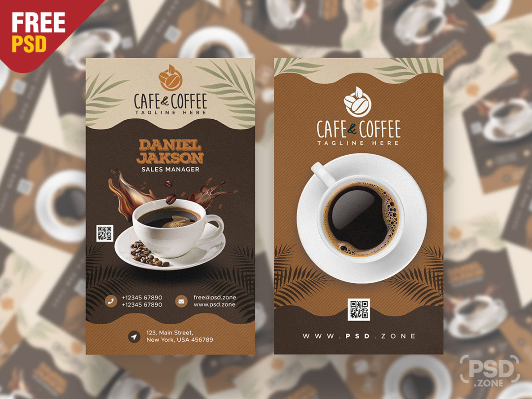 Coffee Shop Business Card PSD - PSD Zone