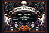 Halloween Costume Certificate Template