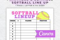 Softball Lineup Card Template: A Comprehensive Guide