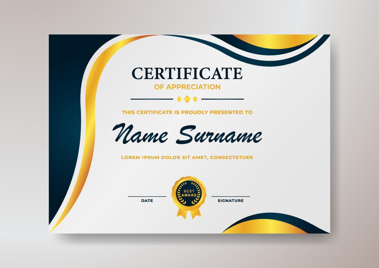 Elegant And Beautiful Certificate Template Design For Corporate