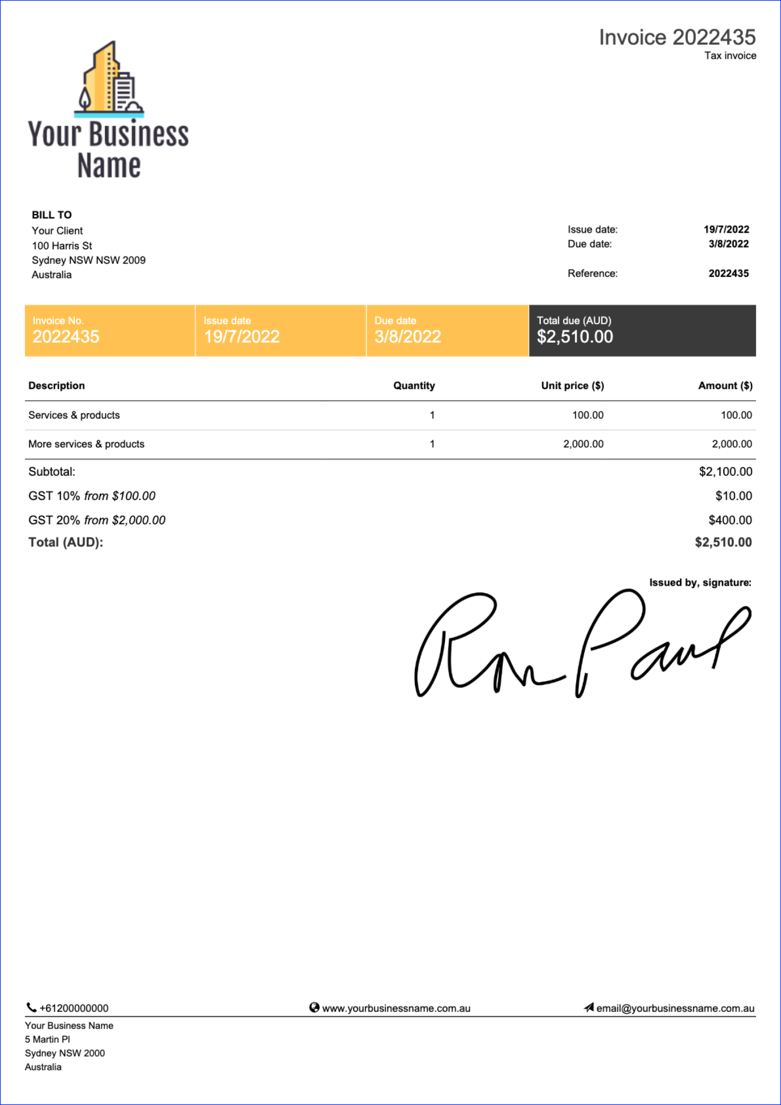 Free & Editable Pages Template - Invoice Effortlessly  Billdu