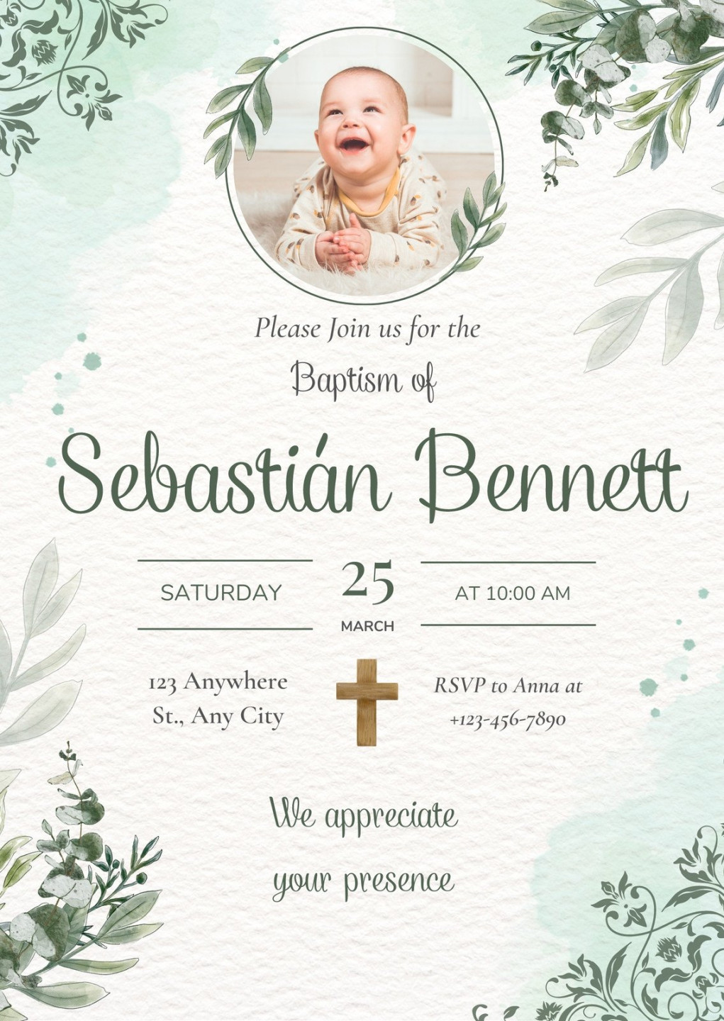 Free and customizable baptism templates