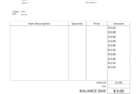 Free Printable Bill Invoice Template For Formal Use