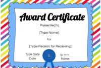 Free Printable Kids Certificate Templates For Recognition And Encouragement