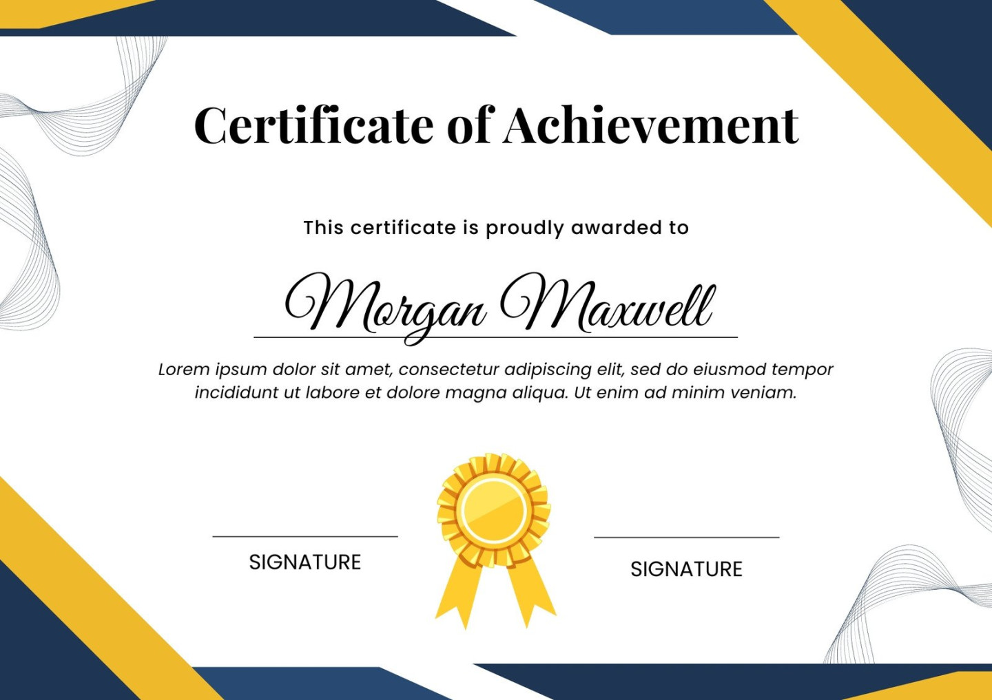 Free custom printable achievement certificate templates  Canva