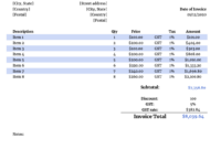 Tax Invoice Template Document