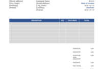 Free Downloadable Invoice Template In XLS Format