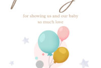 Elegant Thank You Card Template For Baby Shower