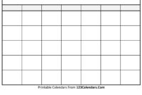 Full-Page Blank Calendar Template For Professional Use