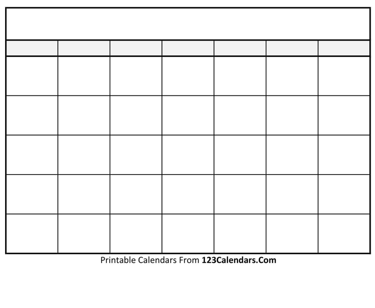 Free Printable Blank Calendar  Calendars