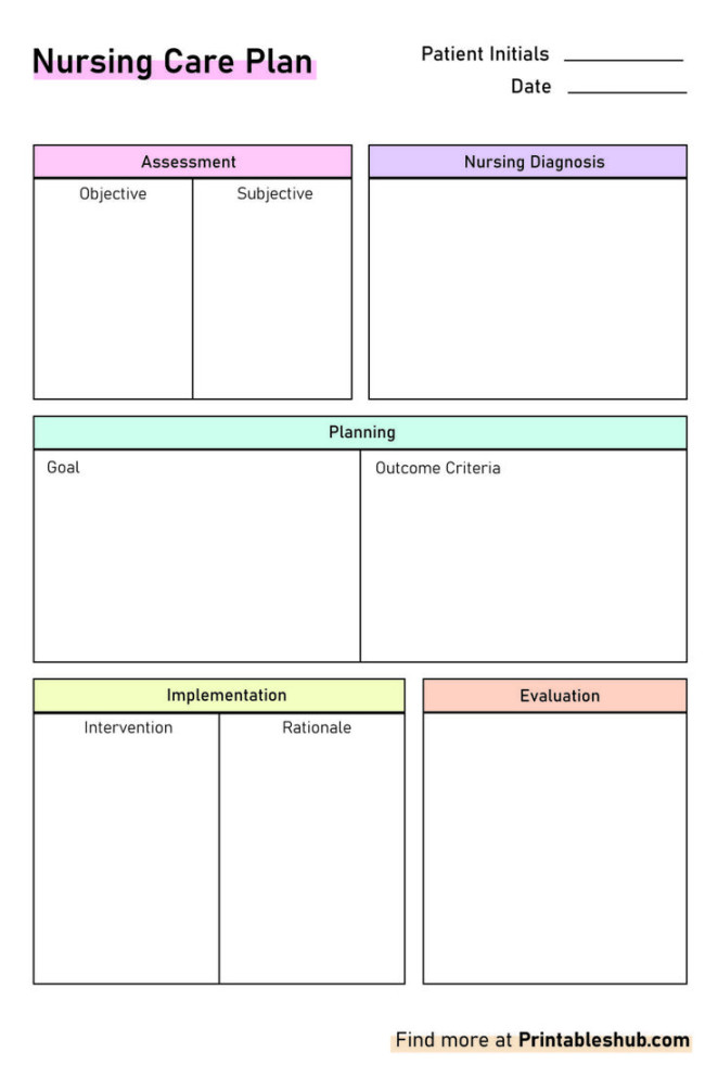 Free Printable Blank Nursing Care Plan Template [PDF Included]