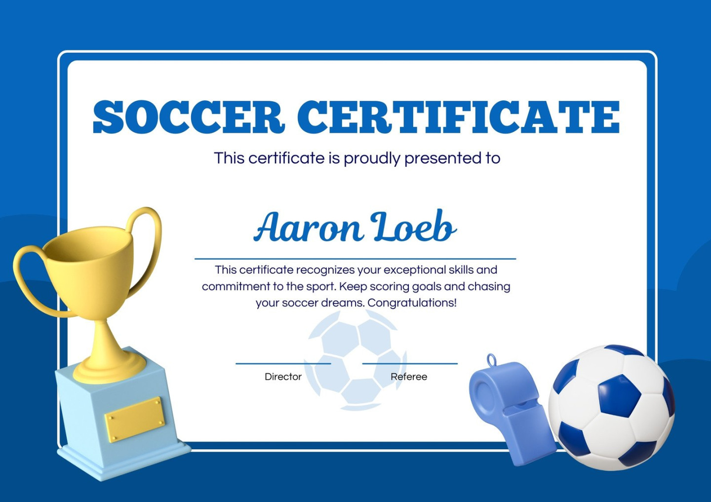 Free printable, customizable sport certificate templates  Canva