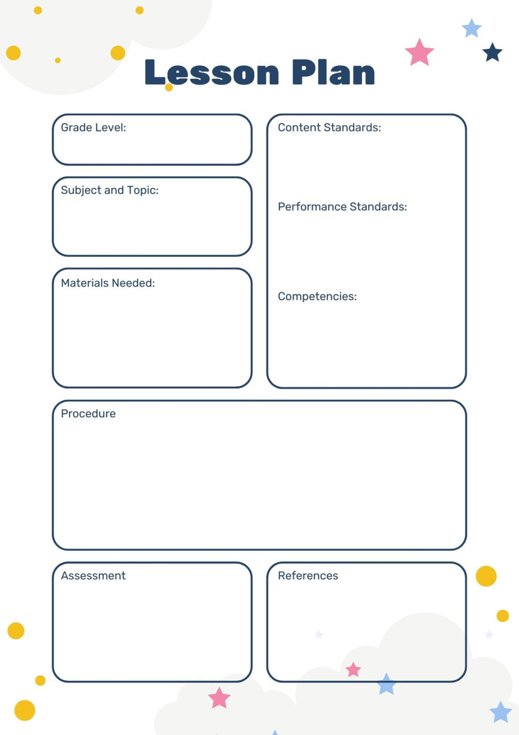 Free, printable, customizable toddler lesson plan templates  Canva