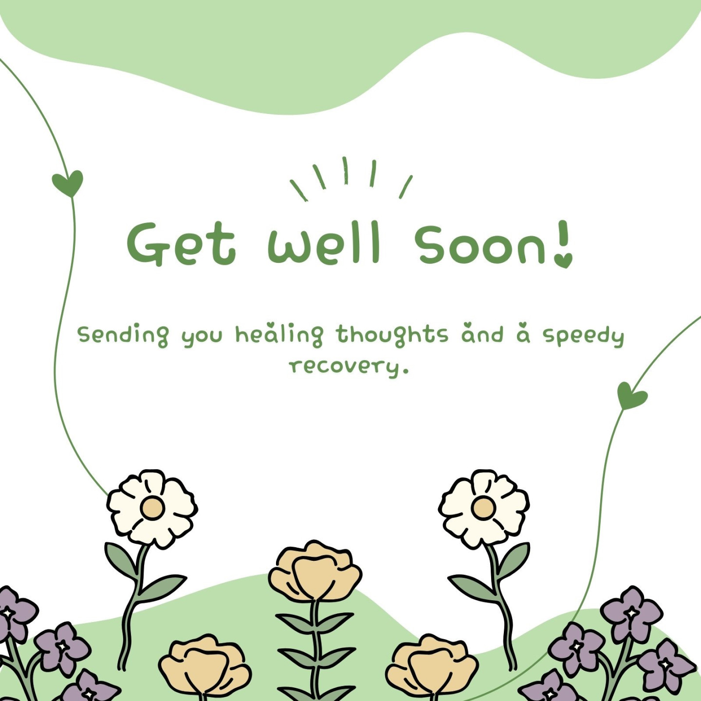 Free, printable, editable get well soon card templates  Canva