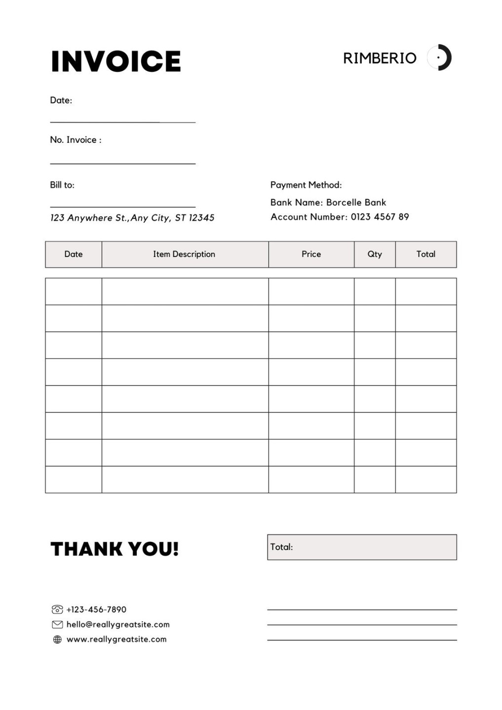 Free, printable, professional invoice templates to customize  Canva