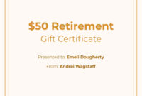 Retirement Certificate Template For Formal Recognition