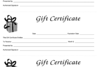 Printable Gift Certificate Templates: A Free And Formal Option