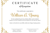 Exemplary Achievement Certificate Template