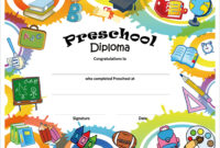 Preschool Graduation Certificate Template: A Formal Design For A Memorable Milestone