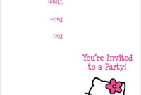 A Complimentary Birthday Card Template Featuring Hello Kitty