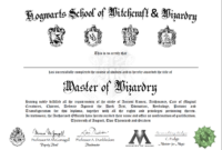 Harry Potter Certificate Template For Wizarding Achievements