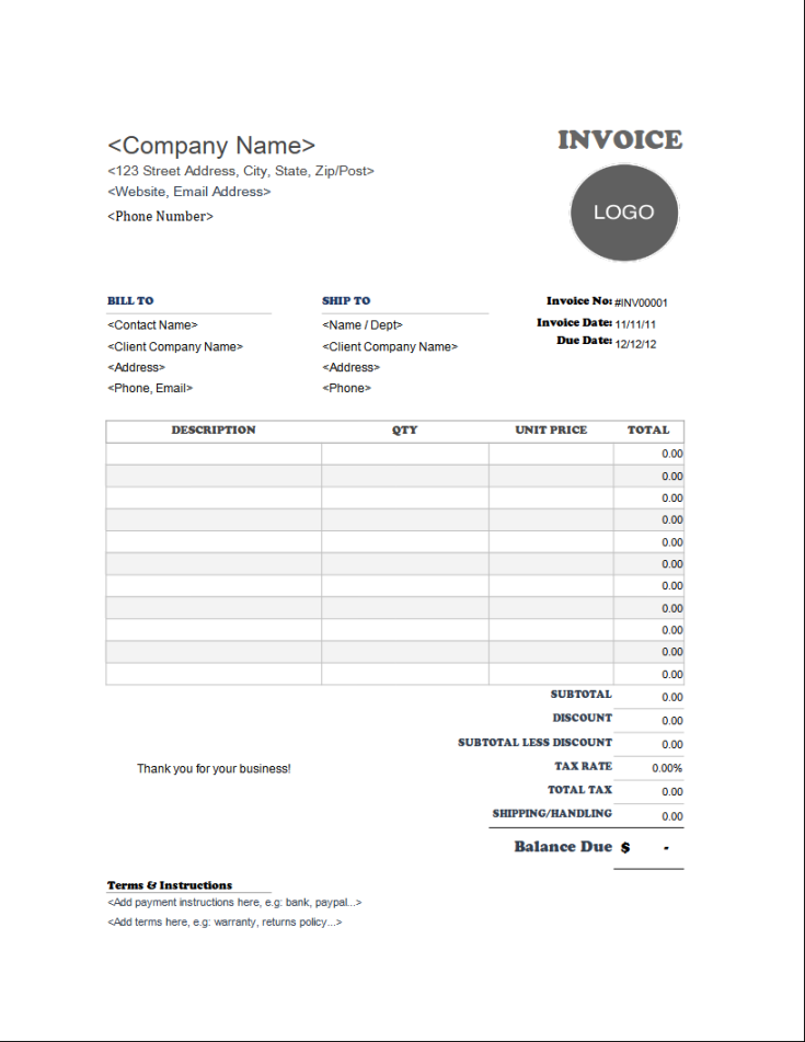 Itemized Bill - Invoice Simple