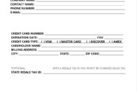 Credit Card Payment Slip Template